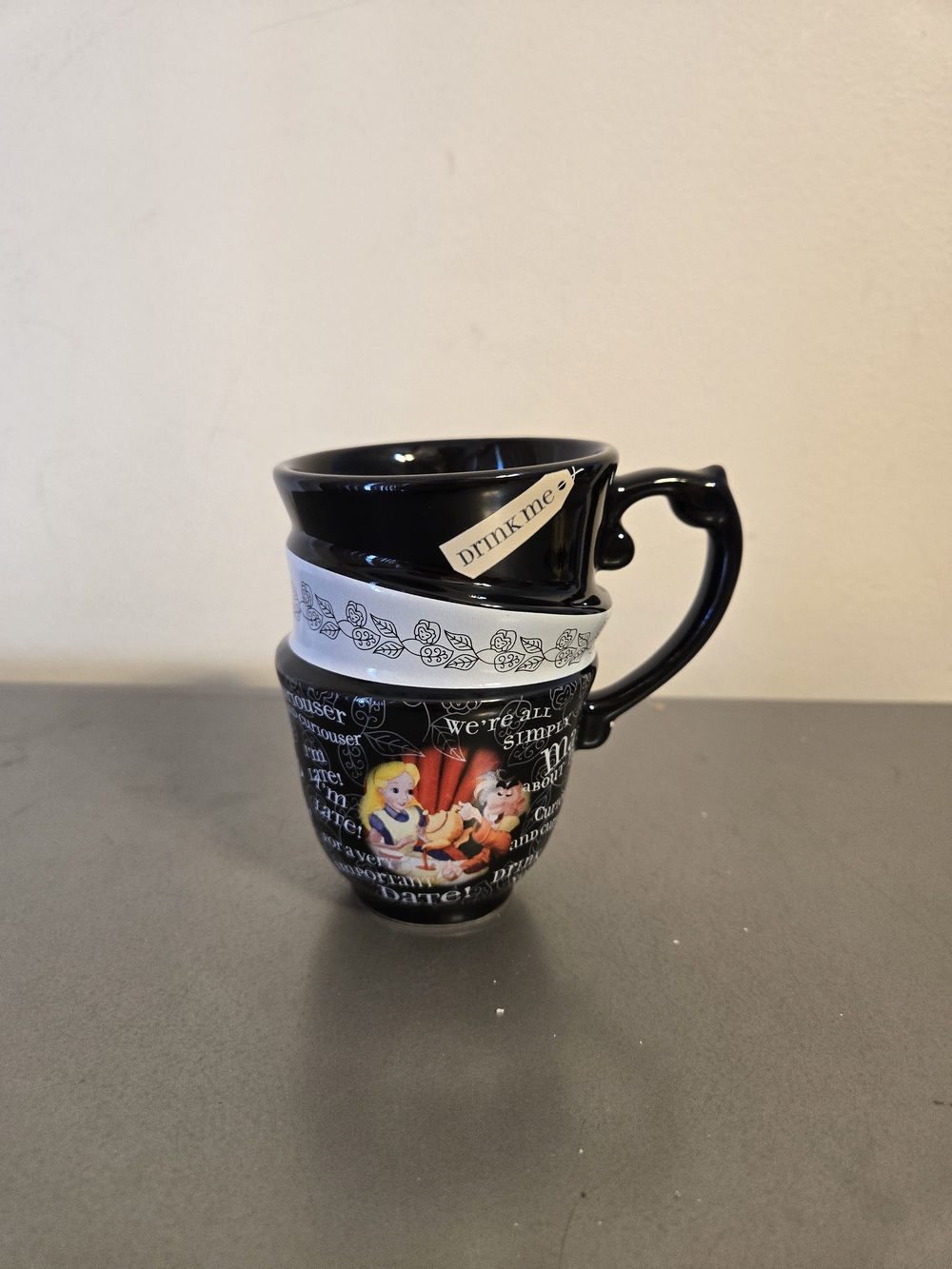 Disney Parks Alice in Wonderland Triple-Stacked Mad Hatter Coffee Mug